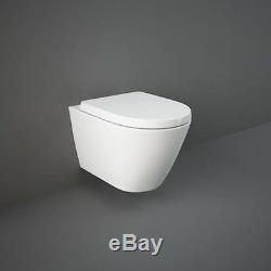 Geberit Up 320 Frame + Essential Rimless Wall Hung Toilet Pan & Soft Close Seat
