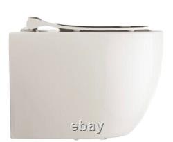 Glide II Gloss White Wall Hung Short Projection Rimless Toilet & Soft Close Seat
