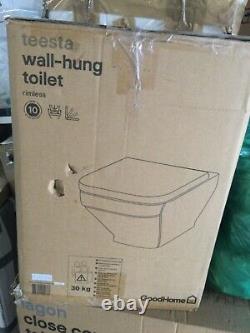 GoodHome teesta wall hung toilet with soft close seat / With Frame / New
