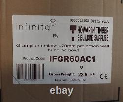 Grampian Rimless Toilet Bowl Only 470mm Projection Wall Hung WC IFGR60AC1