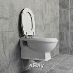 Greenwood Wall Hung Toilet Pan Traditional Design + Optional Concealed Cistern