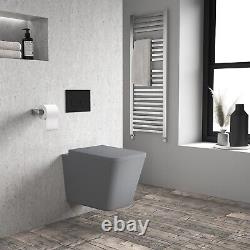 Grey Wall Hung Rimless Toilet and Soft Close Seat Augusta BUN/BeBa 27667/78701