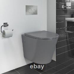 Grey Wall Hung Rimless Toilet with Soft Close Seat Verona BUN/BeBa 25857/77182