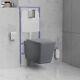 Grey Wall Hung Toilet With Soft Close Seat Frame Cistern An Bun/beba 27667/80679