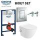 Grohe 0.82 Wc Frame Rimless Wall Hung Toilet Pan Bidet Inc Soft Close Seat 38773