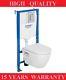 Grohe Concealed Cistern, Frame, Wall Hung Toilet+soft Close Seat+dual Flush Button