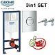 Grohe Concealed Wc Toilet Cistern Frame 3886020a Nova Chrome Flush Plate 3in1 Se
