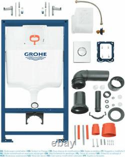 Grohe Concealed Wc Toilet Cistern Frame With Nova Chrome Flush Plate 3in1 Set