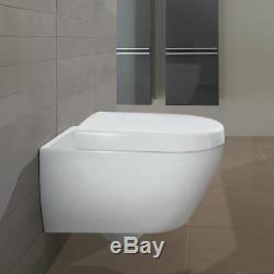 Grohe Frame + Villeroy Boch Subway 2.0 Wall Hung Toilet Pan With Soft Close Seat