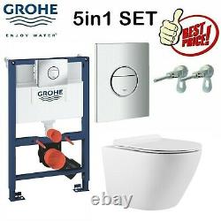 Grohe Rapid 0.82 Concealed Cistern Wc Frame Compact Rimless Wall Hung Toilet Pan