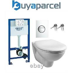 Grohe Rapid 1m Dual Flush Cistern Frame 38765 Nova Plate & Wal Hung Toilet Pan
