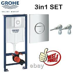 Grohe Rapid Concealed Cistern Wc Frame With Compact Rimless Wall Hung Toilet Pan
