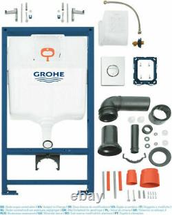 Grohe Rapid Concealed Cistern Wc Frame With Galaxy Rimless Wall Hung Toilet Pan