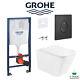 Grohe Rapid Sl Frame+skate Air Flush Plate+square-shaped Wall Hung Rimless Wc