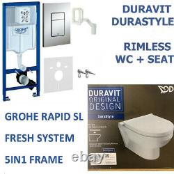 Grohe Rapid Sl Fresh Cistern Frame Duravit Durastyle Rimless Soft Closin Toilet
