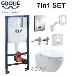 Grohe Rapid Sl Fresh Wc Frame Rimless Wall Hung Toilet Pan Soft Close Seat Set