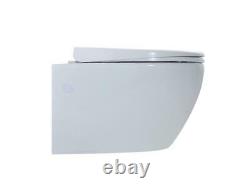 Grohe Rapid Sl Wc Frame + Rimless Wall Hung Toilet Pan With Soft Close Seat Set