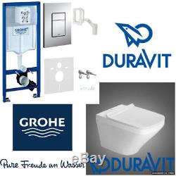 Grohe Wc Frame & Duravit Durastyle Rimless Wall Hung Wc Toilet + Soft Close Seat