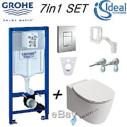 Grohe Wc Frame Ideal Standard Concept Aquablade Wall Hung Toilet Pan Soft Close