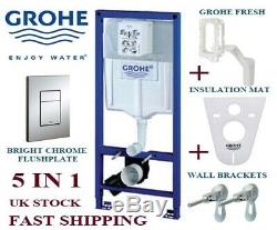 Grohe rapid 5in1 frame, wall hung toilet cistern skate plate, Fresh System