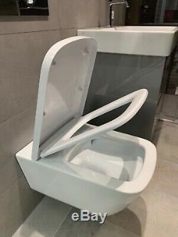 Gsi Sand 55 Rimless Swirl Flush Wall Hung Wc Toilet & Soft Close Seat Ex-display