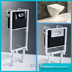 Height Adjustable Wall Hung Concealed Cistern Toilet WC White Toilet Bathroom