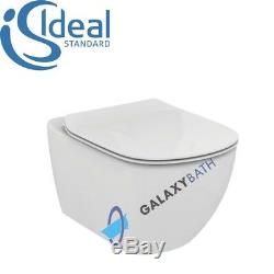 IDEAL STANDARD TESI RIMLESS WALL HUNG TOILET PAN WITH SOFT CLOSE SEAT 2in1 SET