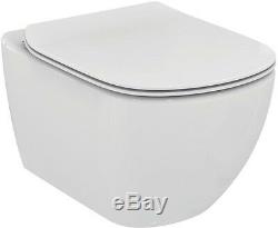 IDEAL STANDARD TESI RIMLESS WALL HUNG TOILET PAN WITH SOFT CLOSE SEAT 2in1 SET
