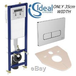 IDEAL STANDARD WC FRAME CISTERN CONCEALED TOILET WALL HUNG & CHROME PLATE 3in1