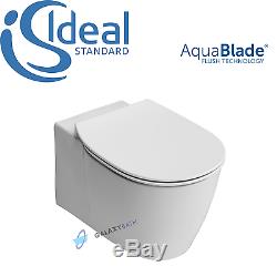 Ideal Standard Concept Aquablade Wall Hung Wc Toilet Pan With Soft Close Seat