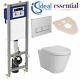 Ideal Standard Frame + Essential Rimless Wall Hung Toilet Pan & Soft Close Seat