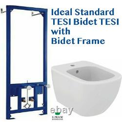 Ideal Standard Wall Hung Bidet TESI with Universal Concealed Bidet Frame