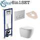 Ideal Standard Wc Frame + Rimless Wall Hung Toilet Pan With Slim Soft Close Seat