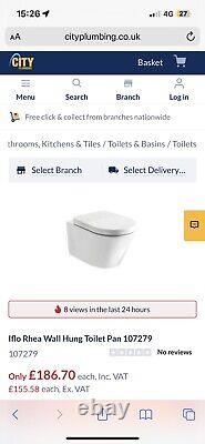 Iflo Rhea Wall Hung Toilet Pan 107279 RRP £186