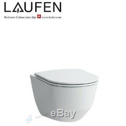 LAUFEN PRO COMPACTO RIMLESS WALL HUNG TOILET PAN WITH SOFT CLOSE SEAT 2in1