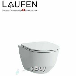 LAUFEN PRO COMPACTO RIMLESS WALL HUNG TOILET PAN WITH SOFT CLOSE SEAT 2in1 SET