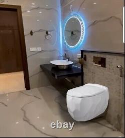 LUXURY 3D Wall Hung Mounted WHITE Toilet