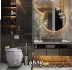 LUXURY 3D Wall Hung Mounted WHITE Toilet