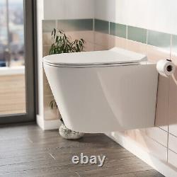Linton Rimless Wall Hung Toilet Pan + Soft Close Toilet Seat