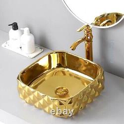 Luxury Rimless Gold Wall Hung Toilet Matching Hand Basin Soft Closing Seat