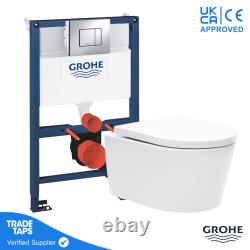 Luxury Wall Hung Toilet WC Pan Frame GROHE 0.82m Low Height Concealed Cistern