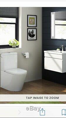 Lyon II Toilet & Trent Wall Hung Basin Cabinet Set Gloss White