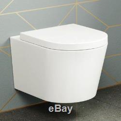 Lyon Wall Hung Toilet with Soft Close Toilet Seat Luxury WC Pan Design White