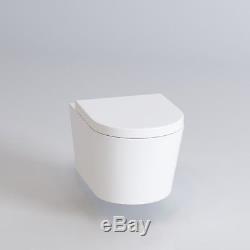 Lyon Wall Hung Toilet with Soft Close Toilet Seat Luxury WC Pan Design White
