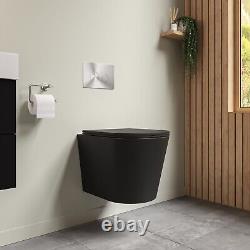 Matt Black Wall Hung Rimless Toilet with Soft Close Seat Ci BUN/BeBa 25861/84505