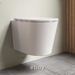 Matt White Wall Hung Rimless Toilet with Soft Close Seat BUN/BeBa 25859/77183