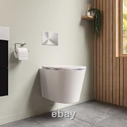 Matt White Wall Hung Rimless Toilet with Soft Close Seat BUN/BeBa 25859/77183