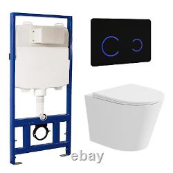 Matt White Wall Hung Rimless Toilet with Soft Close Seat Bl BUN/BeBa 25859/89019