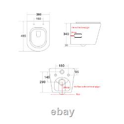 Matt White Wall Hung Rimless Toilet with Soft Close Seat Bl BUN/BeBa 25859/89019