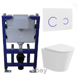 Matt White Wall Hung Rimless Toilet with Soft Close Seat Wh BUN/BeBa 25859/88942